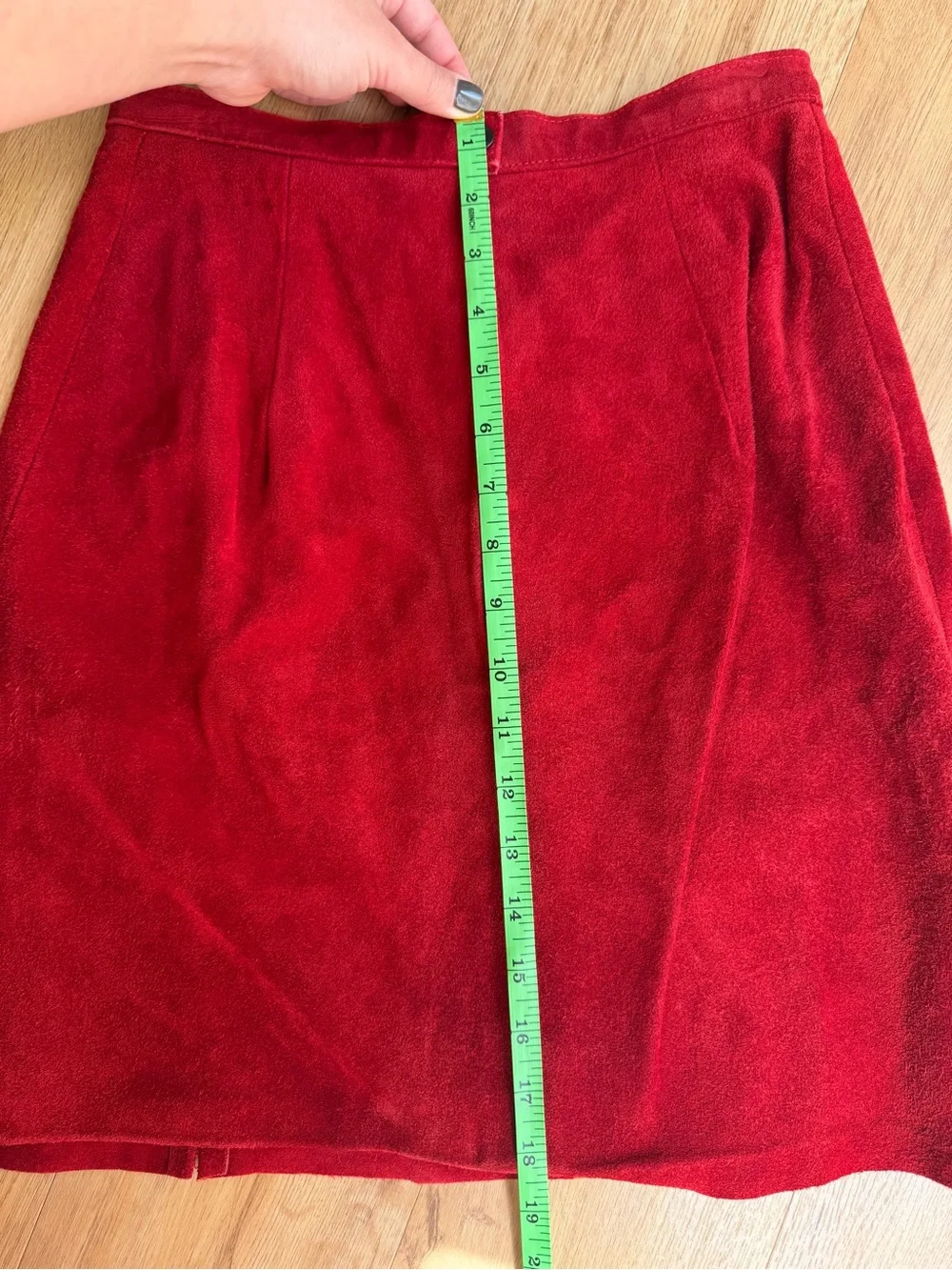 Vintage Genuine Leather Suede A-Line Skirt - Outerwear by Phoenix - Picture 6 of 7